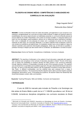 FILOSOFIA NO ENSINO M&Eacute;DIO