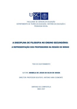 A DISCIPLINA DE FILOSOFIA NO ENSINO SECUNDÁRIO: