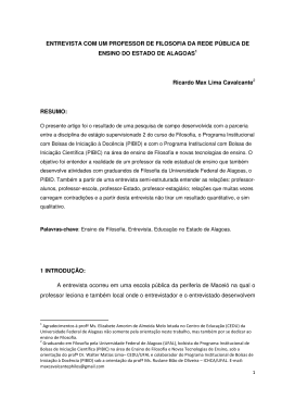 ENTREVISTA COM UM PROFESSOR DE FILOSOFIA DA