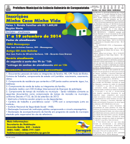 Inscri&ccedil;&otilde;es Minha Casa Minha Vida