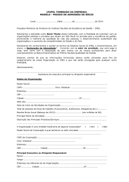 Formulario para admissao de soci o 2014 - IPEG