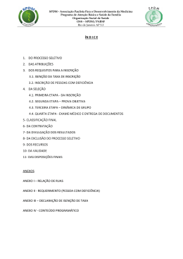 &iacute;n dice 1. do processo seletivo 2. das atribui&ccedil;&otilde;es 3