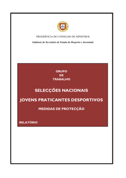 selec&ccedil;&otilde;es nacionais jovens praticantes desportivos