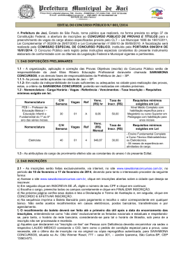 edital do concurso p&uacute;blico n.&ordm; 001/2014