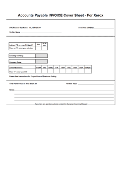 Accounts Payable INVOICE Cover Sheet - For Xerox