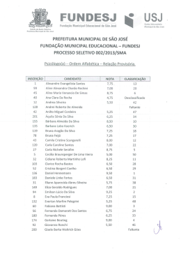 Psicólogo – Ordem Alfabética com notas