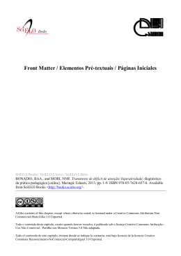 Front Matter / Elementos Pr&eacute;-textuais / P&aacute;ginas