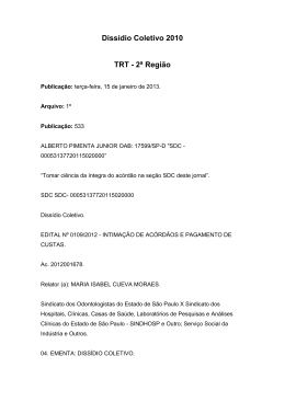 2010 - Sindicato dos Odontologistas do Estado de S&atilde;o Paulo