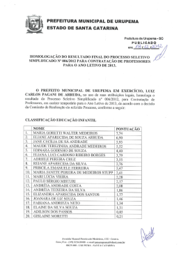 homologa&ccedil;&atilde;o do resultado final do processo seletivo simplificado n