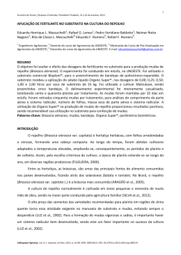 APLICA&Ccedil;&Atilde;O DE FERTILANTE NO SUBSTRATO NA