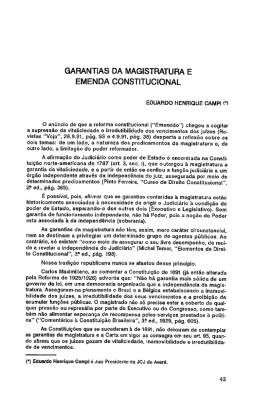 garantias da magistratura e emenda constitucional
