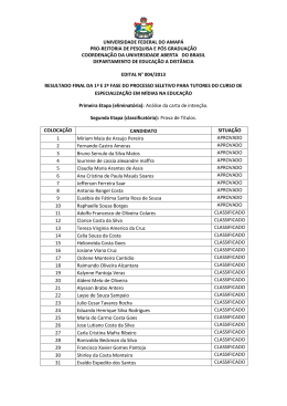 resultado final da 1&ordf; e 2&ordf; fase do processo seletivo