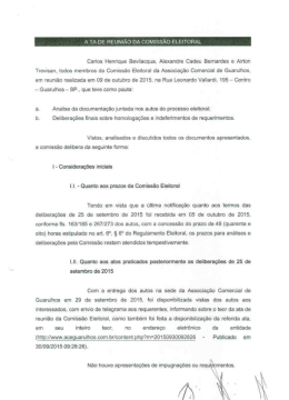 ata da reunião do comitê eleitoral para homologação de inscrição