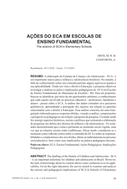 A&Ccedil;&Otilde;ES DO ECA EM ESCOLAS DE ENSINO FUNDAMENTAL