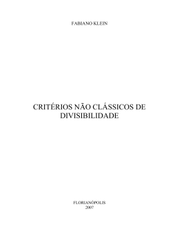 CRITRIOS NO CLSSICOS DE DIVISIBILIDADE