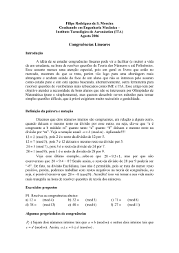Apostila de Congru&ecirc;ncia