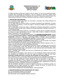 Edital - Concurso Prefeitura Sapucaia/RJ