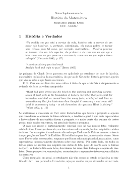 Hist&oacute;ria da Matem&aacute;tica 1 Hist&oacute;ria e Verdades