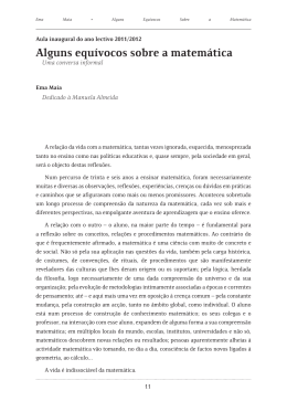 Alguns equ&iacute;vocos sobre a matem&aacute;tica