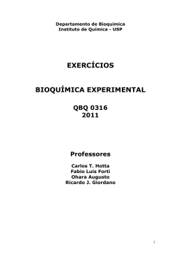 EXERCÍCIOS BIOQUÍMICA EXPERIMENTAL