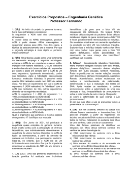 Exercícios Propostos – Engenharia Genética Professor Fernando