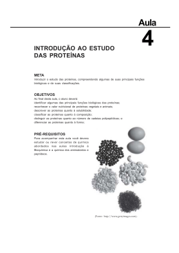 INTRODU&Ccedil;&Atilde;O AO ESTUDO DAS PROTE&Iacute;NAS