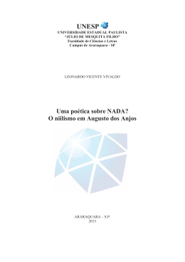 Uma poética sobre NADA? O niilismo em Augusto dos Anjos