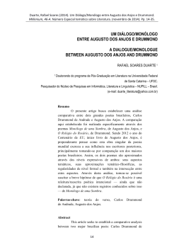 Um Diálogo/Monólogo entre Augusto dos Anjos e Drummond.