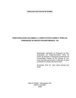 CAROLINA DOS ANJOS DE BORBA TERRITORIALIDADE