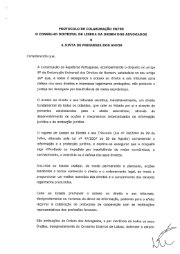 Protocolo - Junta de Freguesia dos Anjos
