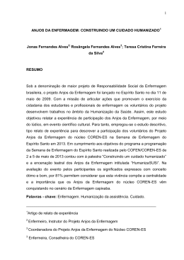 anjos da enfermagem: construindo um cuidado humanizado