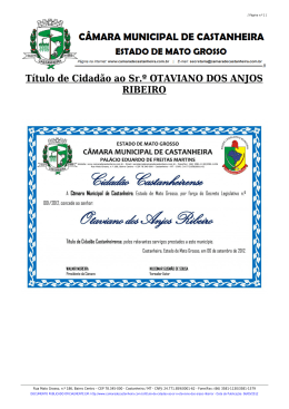 Título de Cidadão ao Sr.º OTAVIANO DOS ANJOS RIBEIRO