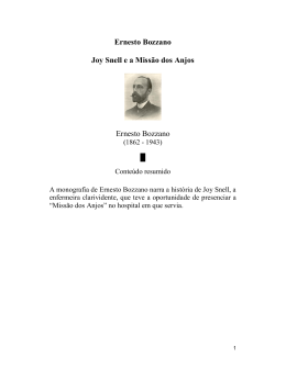 Ernesto Bozzano Joy Snell e a Miss&atilde;o dos Anjos Ernesto Bozzano