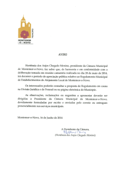 AVISO Hortênsia dos Anjos Chegado Menino, presidente da