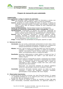 Preparo do manuscrito para submiss&atilde;o