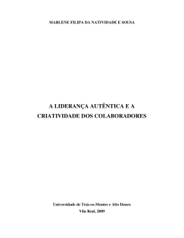 A LIDERAN&Ccedil;A AUT&Ecirc;NTICA E A CRIATIVIDADE DOS