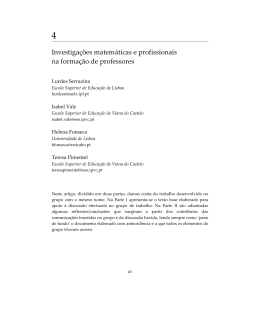 Investigações matemáticas e profissionais na formação de