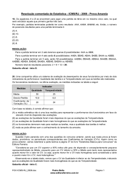 Resolu&ccedil;&atilde;o comentada de Estat&iacute;stica - ICMS/RJ