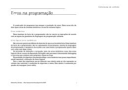 Erros na programa&ccedil;&atilde;o