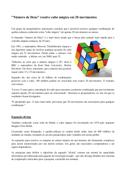 "N&uacute;mero de Deus" resolve cubo m&aacute;gico em 20 movimentos
