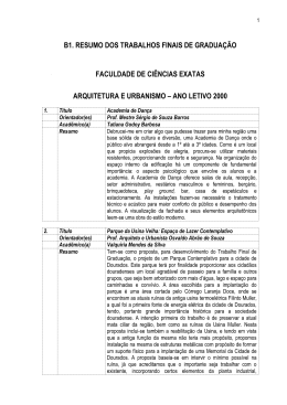 Arquitetura e Urbanismo Ano Letivo 2000