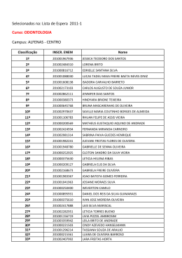 Selecionados na: Lista de Espera 2011-1 Curso - Unifal-MG
