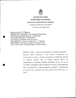 ESTADO DO CEAR&Aacute; SECRETARIA DA FAZENDA Contencioso