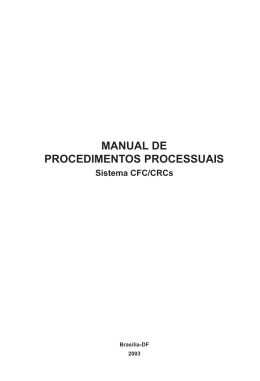 Manual de Procedimentos Processuais – Sistema CFC/CRCs