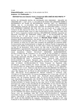 Edital plano e rela&ccedil;&atilde;o de credores Adm Jud SELUCAN