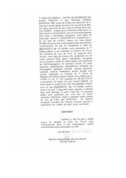 Page 1 1a VARA DE FAMÍLIA - EDITAL DE INTIMAÇÃO DE HASTA