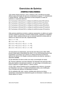 Exerc&iacute;cios de Qu&iacute;mica PARTE I.