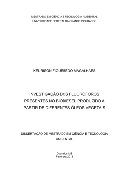 investiga&ccedil;&atilde;o dos fluor&oacute;foros presentes no biodiesel produzido a