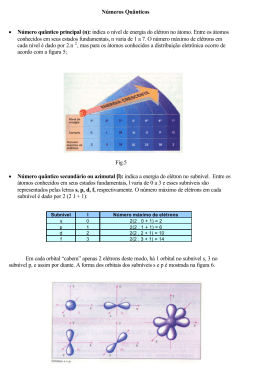 Números Quânticos e Diagrama de Pauling