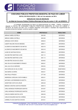 Edital N&ordm; 004 - Isen&ccedil;&atilde;o de Taxa de Inscri&ccedil;&atilde;o